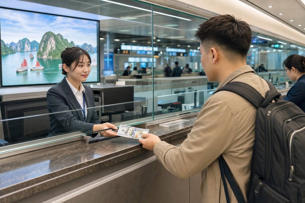 台灣外幣兌換櫃檯與美金現鈔,赴越南旅遊常見換匯準備
